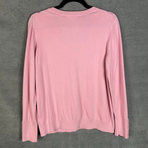 Boden Sweater Womens Large Pink V Neck Preppy Career Minimalist Stretch Comfort - Picture 6 of 12